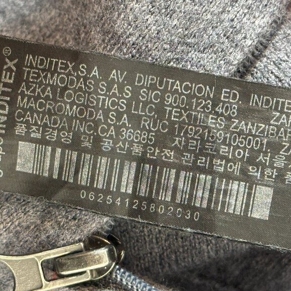 Zara Knit Gray Jumpsuit Wide Leg Mock Crop Neck Business Casual XS - Picture 11 of 13